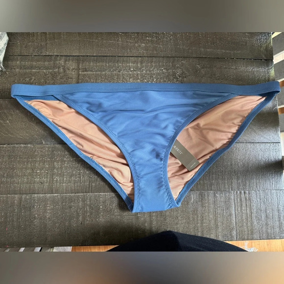 J.CREW NWT Ribbed-trim hipster full-coverage bikini bottom Cornflower Blue XXL - Picture 1 of 5